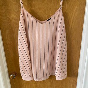 Pink camisole with vertical dark stripes